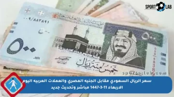 سعر الريال السعودي مقابل الجنيه المصري والعملات العربية اليوم الأربعاء 11-3-1447 مباشر وتحديث جديد